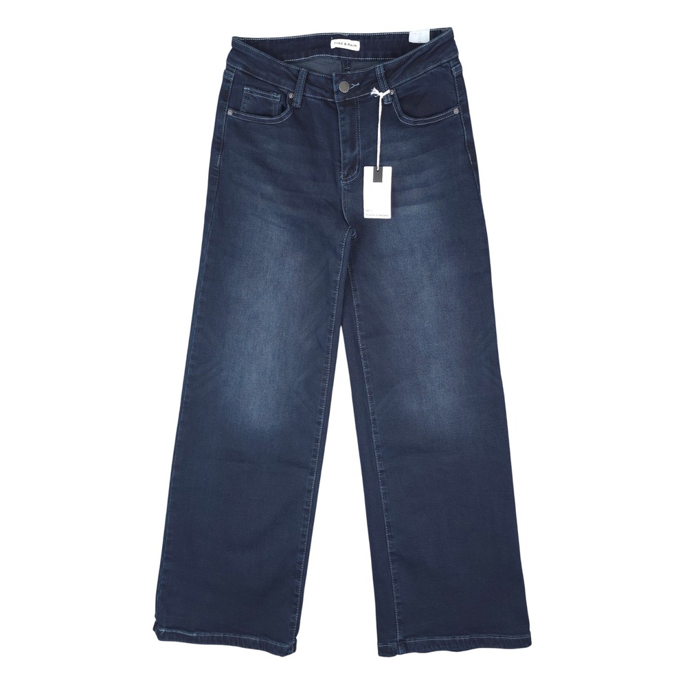 Fire & Rain Wide Leg Jeans Womens 13/31 (29x30) Dark Wash Comfort Denim Y2K